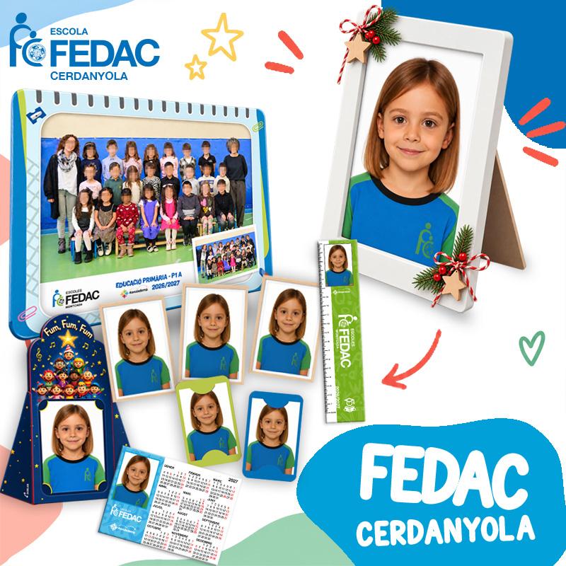 Lote de fotografía escolar de Infantil y Primaria de FEDAC Cerdanyola: foto de clase, retrato enmarcado y copias del pack