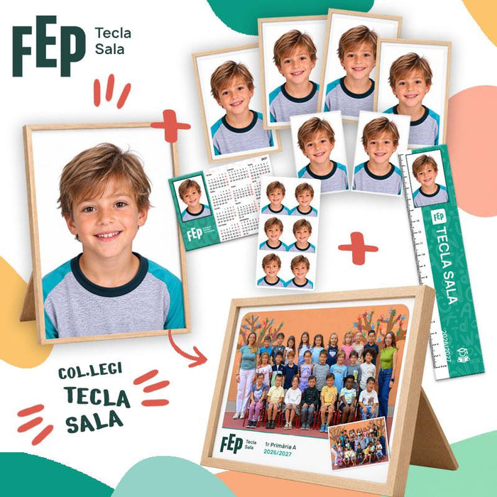 Archivo Digital de FEP Tecla Sala: retrato escolar individual, fotos tipo carné, foto de grupo, calendario y marcapáginas